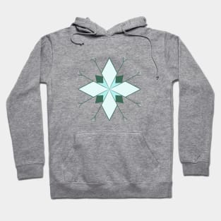 Green art deco snowflake Hoodie